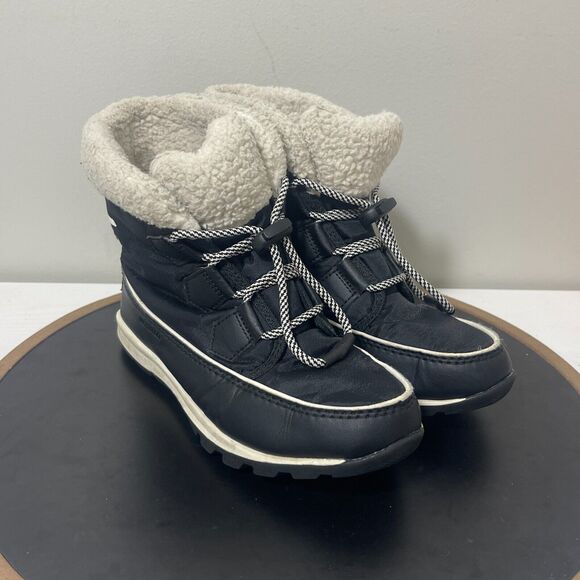 Sorel Whitney II Short Lace WP Boot Waterproof Black Noir US Boysโ 4 - Picture 2 of 12